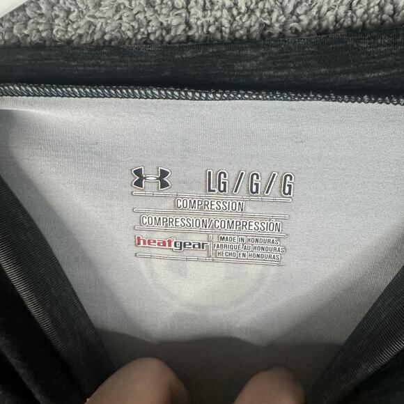 Under Armour Shirt Mens Large Black HeatGear Compression Lightning Bolt Graphic - Picture 3 of 8